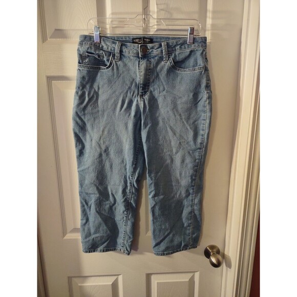 Riders By Lee Mid Rise Capri Jeans Size 10 Blue - Picture 1 of 8